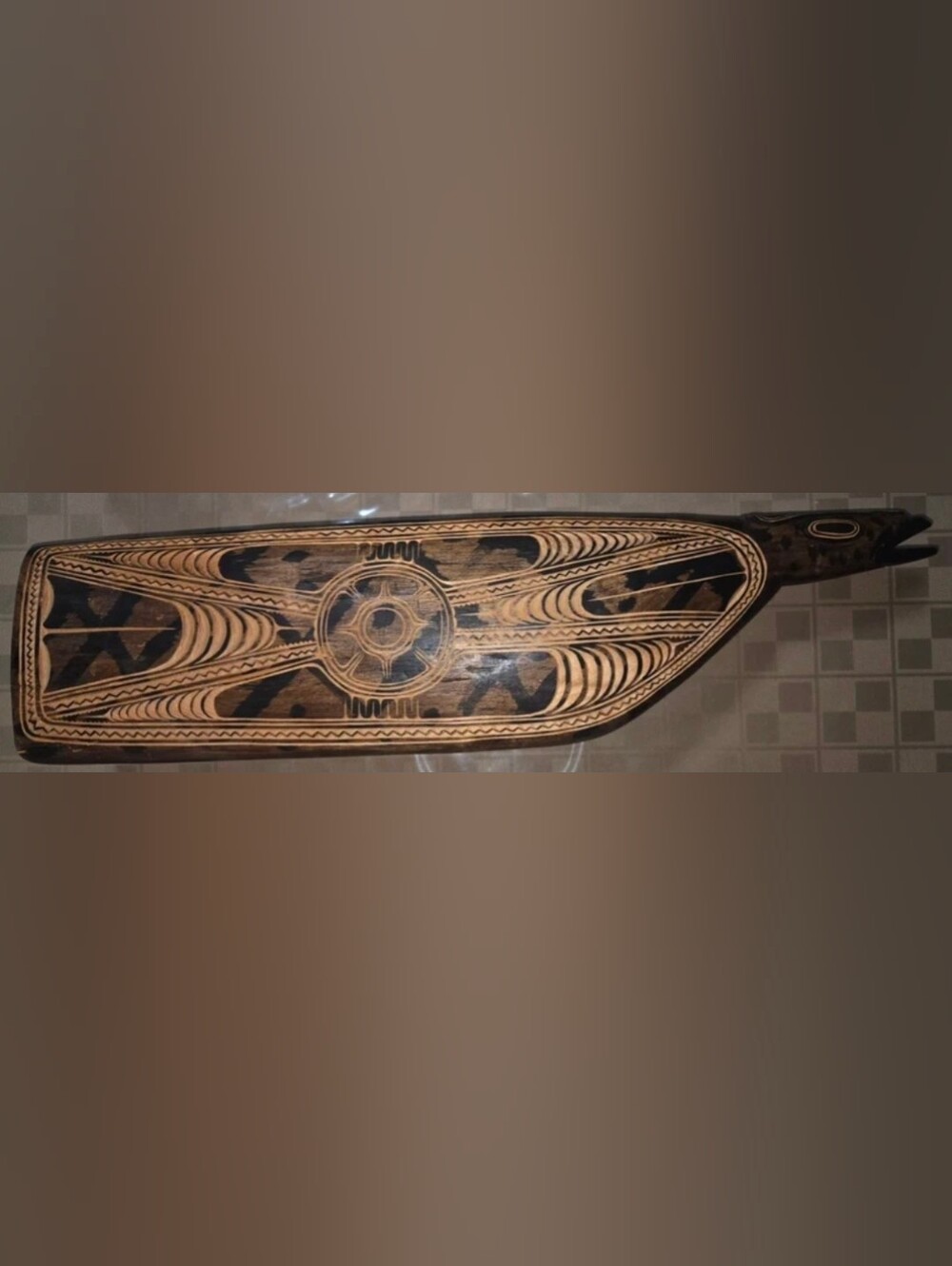Vintage Papua New Guinea Hand Carved Hard Wood Garamut Drum 23" × 5.5" × 4"